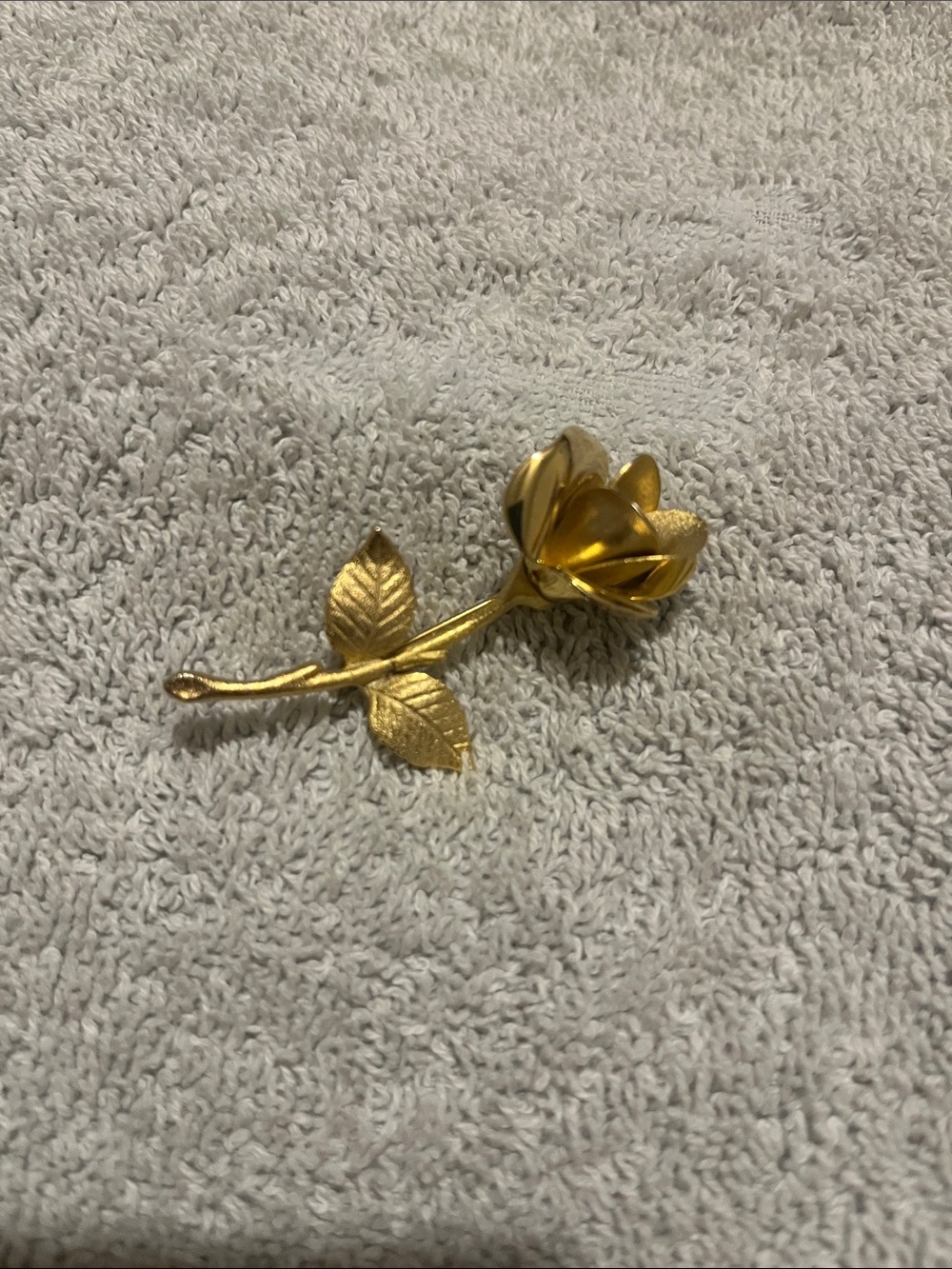 Gold Floral Rose Brooch Pin for Women